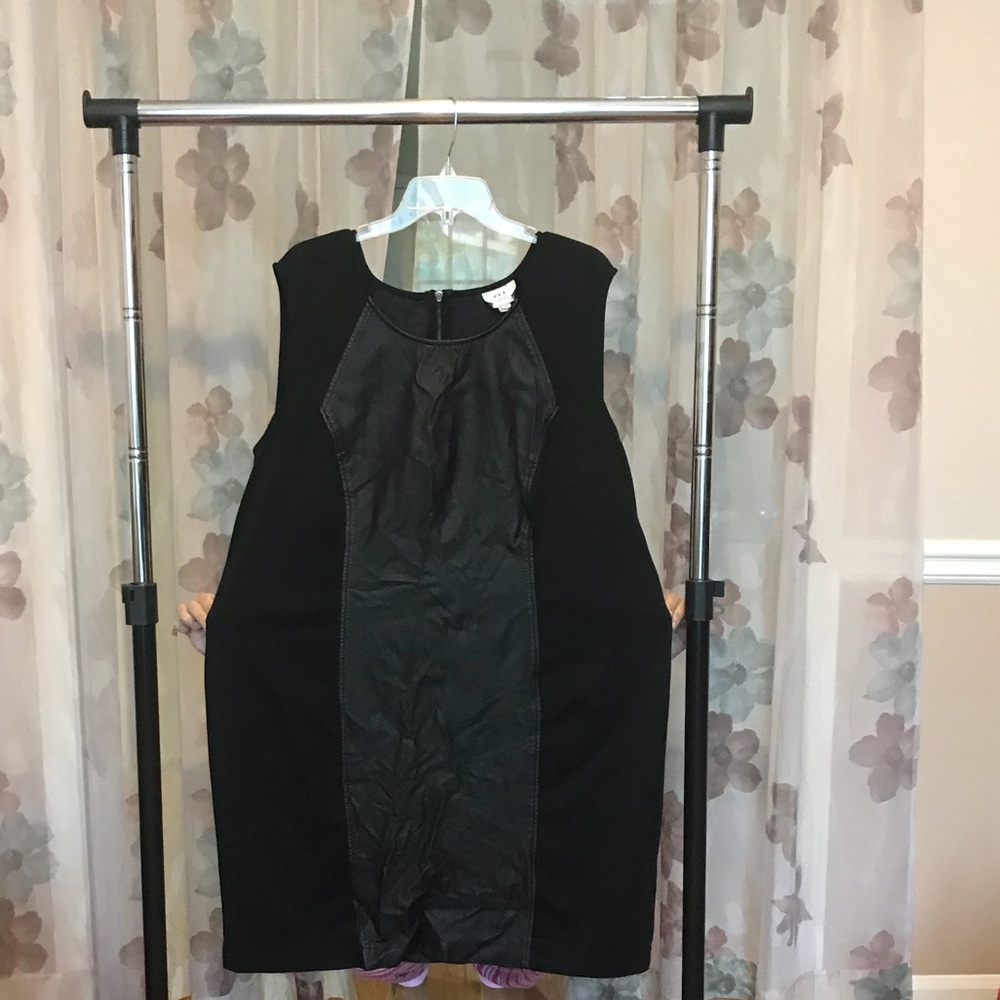 Black Faux Leather Dress